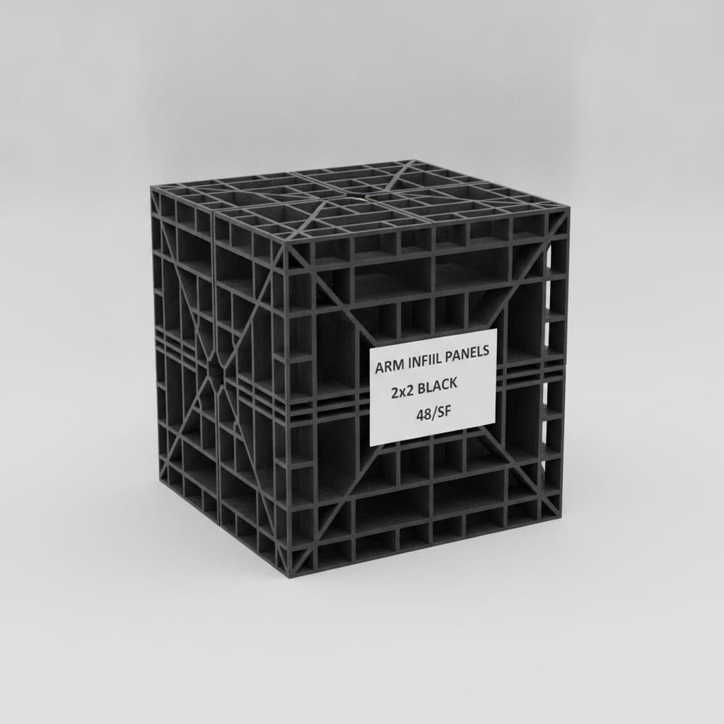 ARM INFILL PANELS 2x2 BLACK 48/SF